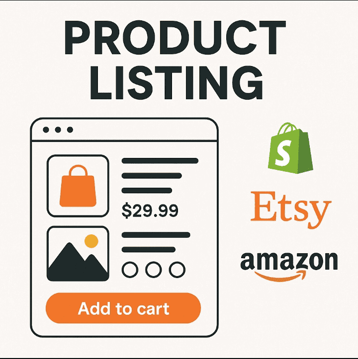 Product listing on Shopify, Etsy, or Amazon